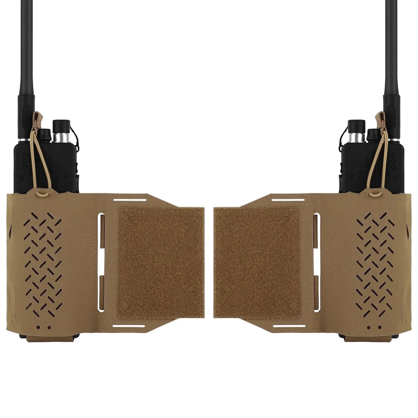 AQzxdc 2 Pcs Tactical Cummerbund Radio Pouch Magazine Holder Carrier Front Hook & Loop Quick Release