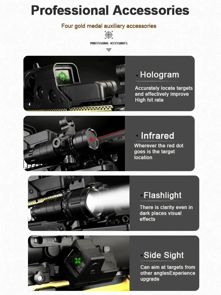 Electric M416 Toy Gun Automatic Gel Bullet Blaster Children Toys Outdoor Game AirSoft Sniper Rifle Splatter Gun Weapon For Boy