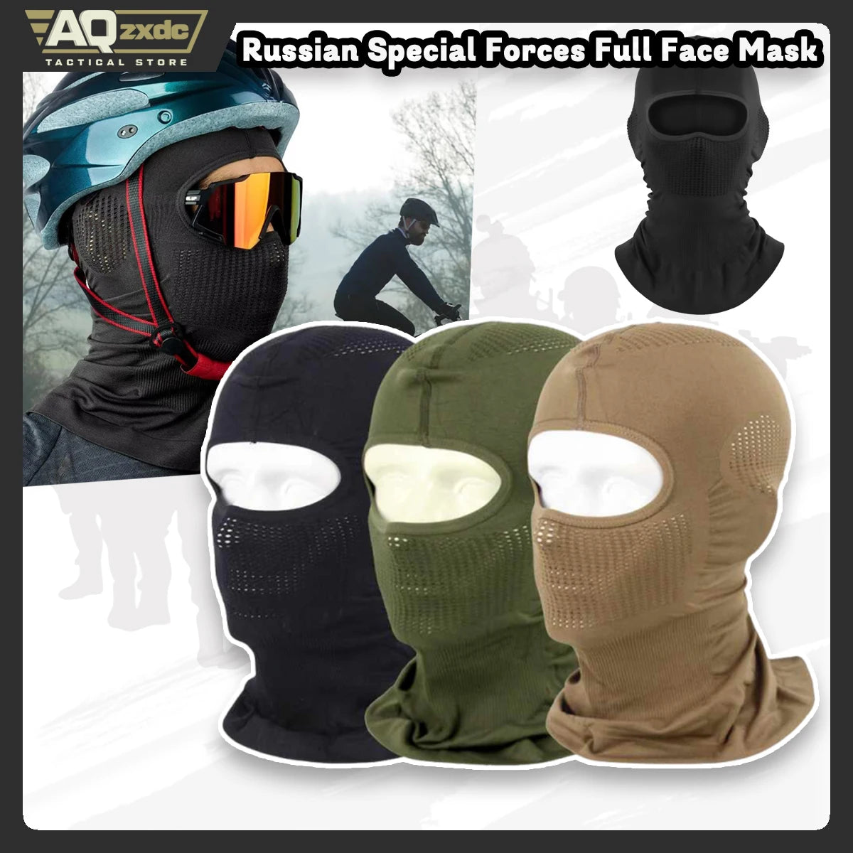 Cold War era Russian military fan special forces Balaclava Full Face Mask with Helmet Liner for Cycling Skiing Breathable Mask