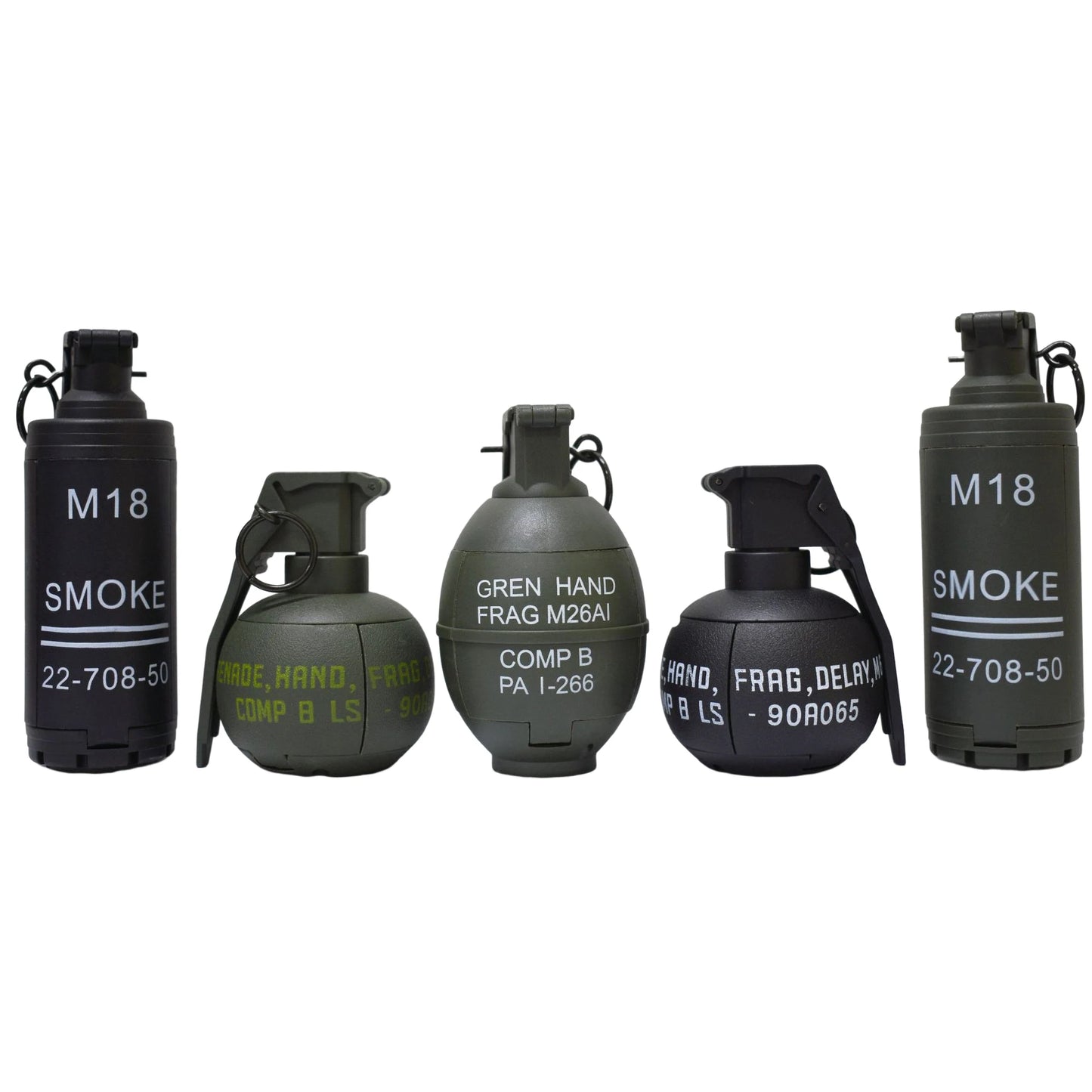 2 Pcs Tactical Grenade Model Toy, M67 Burst Grenade, Military Smoke Grenade Model, for Airsoft Paintball Hunting CS War Game
