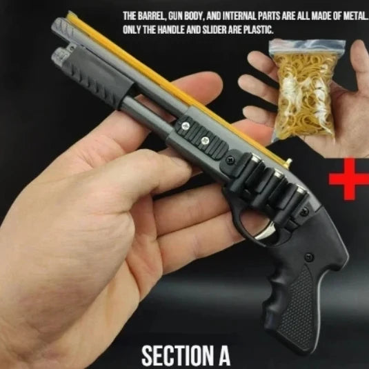 Mini Alloy Rubber Band Rifle Sprayer Toy Gun 8 Bursts Rubber Miniature Pistol Model Ornaments Toy Gun For Boys Chrismas gift