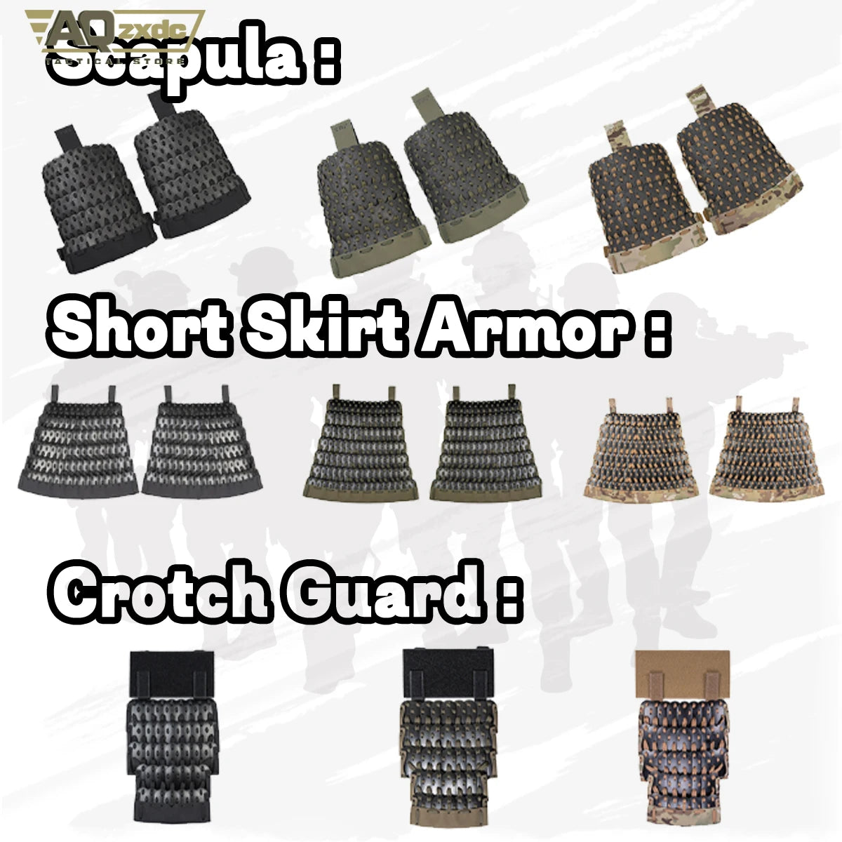 6 in 1 Tactical Gear Shoulder Armor And Crotch Protection+Skirts Wai Tactical Vest Universal Chinese Style Shoulder Armor