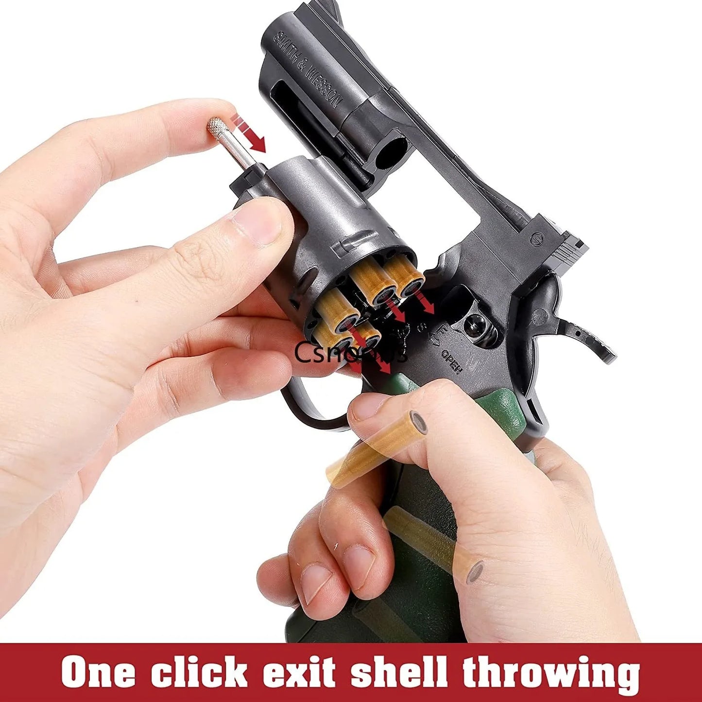 Black Gun 357 Revolver Launcher Pistol Continuous Firing Soft Dart Bullet Toy Gun CS Outdoor Game Weapon for Kids Adult