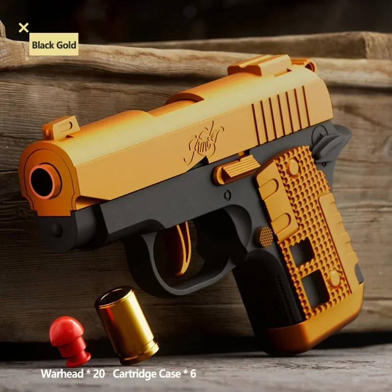 Mini 1911 Continuous Firing Shell Ejecting Pistol Airsoft Empty Hanging Soft Bullet Black Toy Gun CS Weapon for Boys Gift