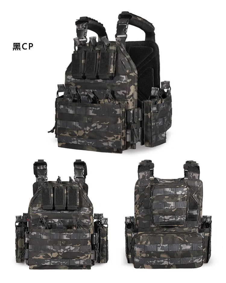 Airsoft Quick Release Camouflage Chaleco Tactical 1000D Outdoor Shooting Combat Tactical Armor Vest for Outdoor Paintball Game