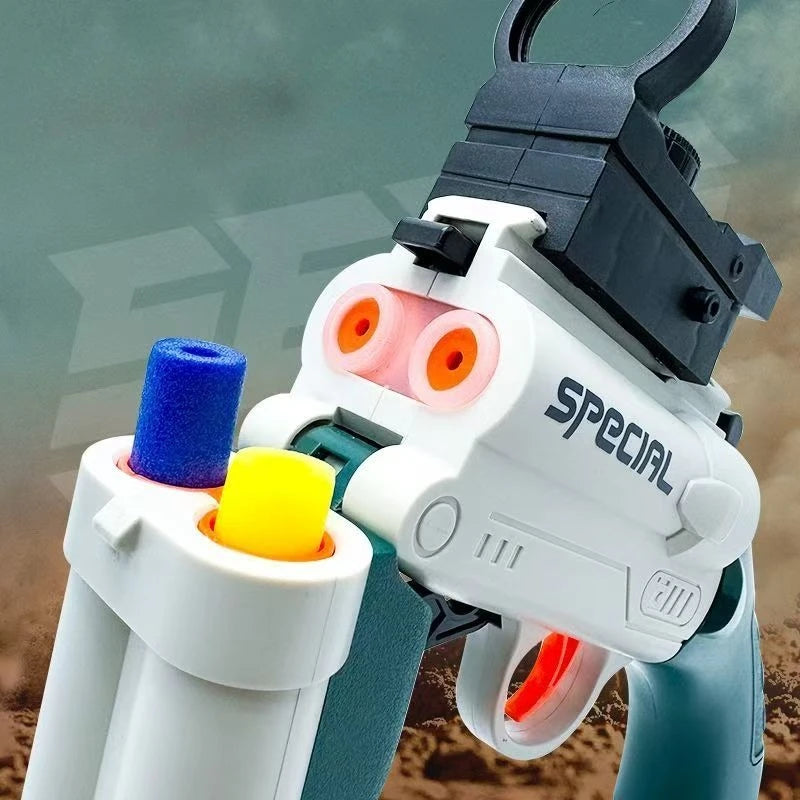 S686 Double Barreled Rifle Long Toy Gun Airsoft Launcher Dual Soft Bullets Outdoor Sports Game Shot Gun Weapon for Kids Gift