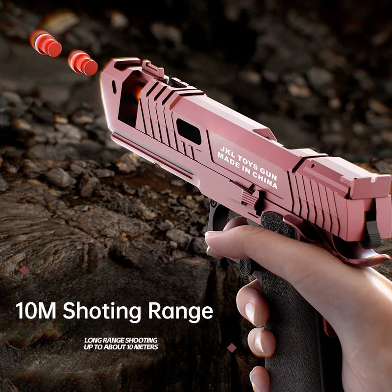 Continuous Firing Shell Throwing Toy Gun Blowback Soft Bullet Pistol Empty Hanging Outdoor Game Airsoft for Boys Gifts