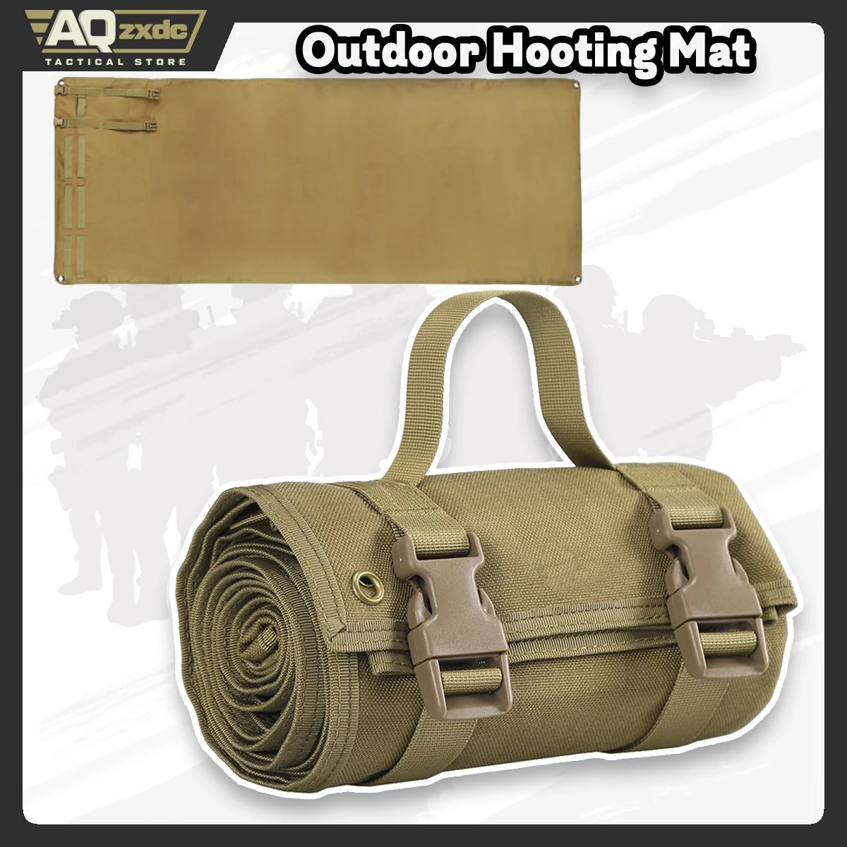 AQzxdc Outdoor Hooting Mat - Roll-up Shooting Mat Prone Shooter Mats Tactical Shooting Blanket Mat for Range Shooting Hunting