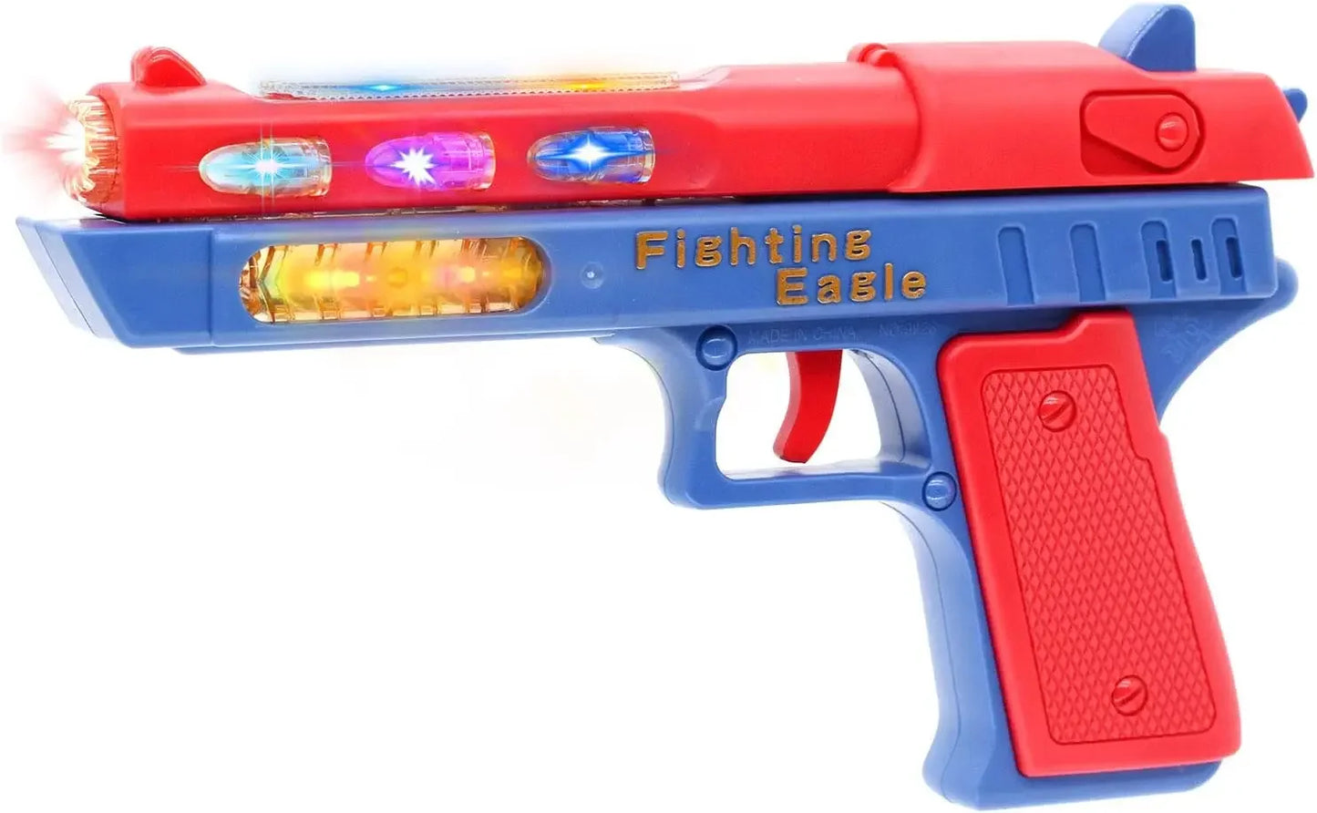Electric Light Up Pistol Toy Hand Gun Toys with Dazzling LEDs Light Fighting Sound Unique Telescopic Action Pistol for Kids Gift