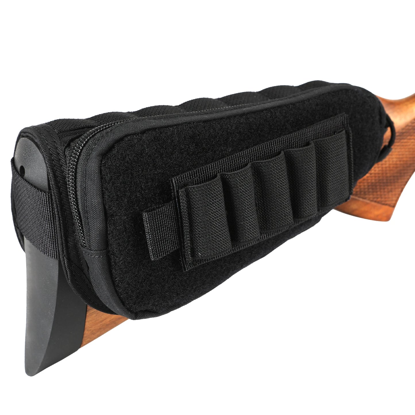AQzxdc Tactical Gunstock Pouch Buttstock Shotgun Rifle Shell Holder for Cheek Rest Ammo Holder Pouch for Airsoft CS War Game
