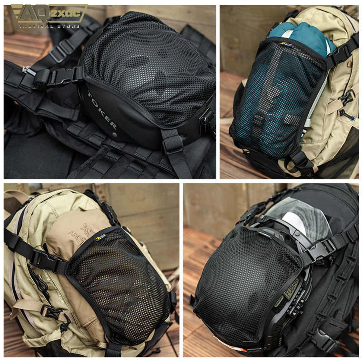 AQzxdc Tactical Helmet Mesh Cover - Outdoor Leisure Backpack Helmet Net Bbag Accessories for Helmet External Mount