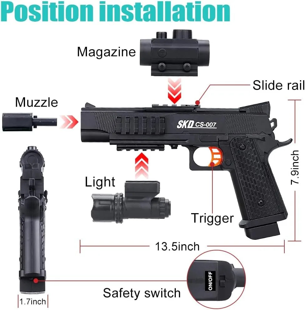 Electric SKD M1911 Balls Blaster Gun Toys Airsoft Pistol CS Outdoor Game for Adult Boys Shooting Best Gift