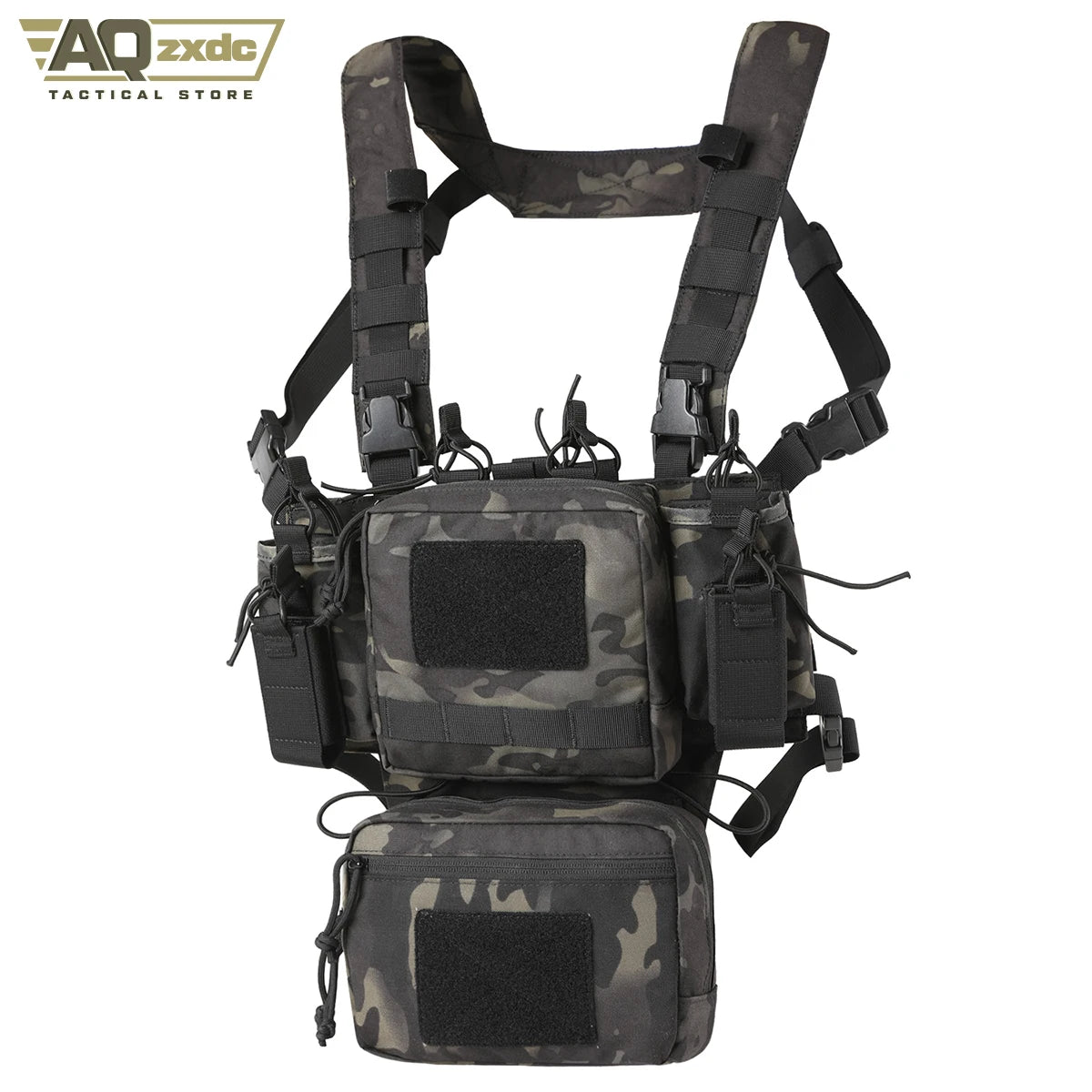 Tactical Chest Bag Full Set With Camouflage Quick-Release Bellyband And Protective Vest Mount PTG Tactical Chest Rig Vest Bag