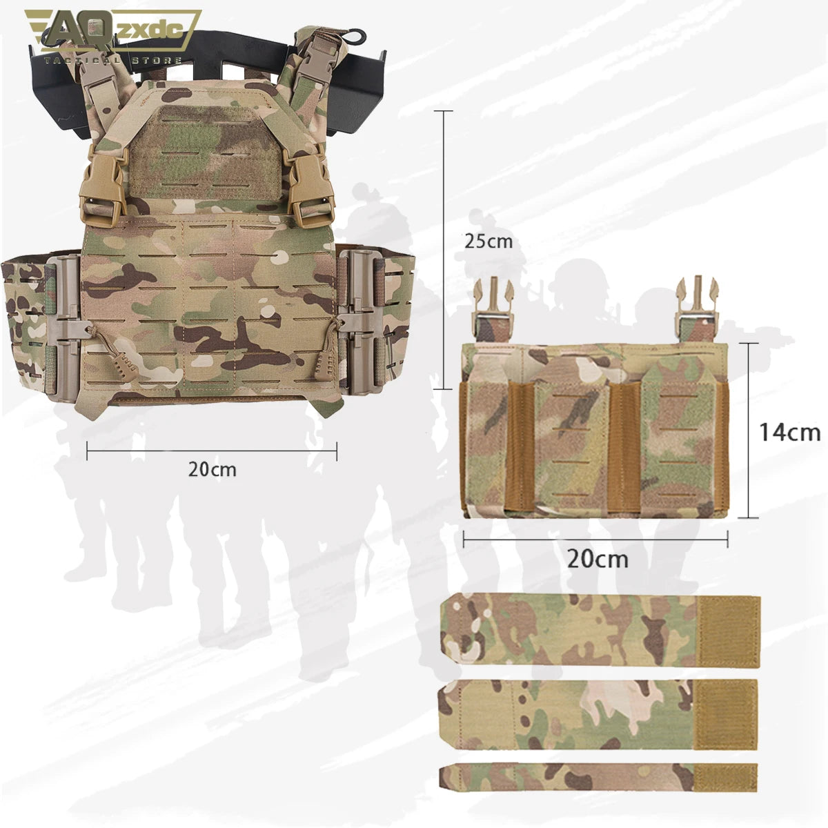 Tactical QPC Vest Plate Carrier Body Armor Quick Release System Small Tactical Vest Tactical Chest Rig for Girls, Children‘s