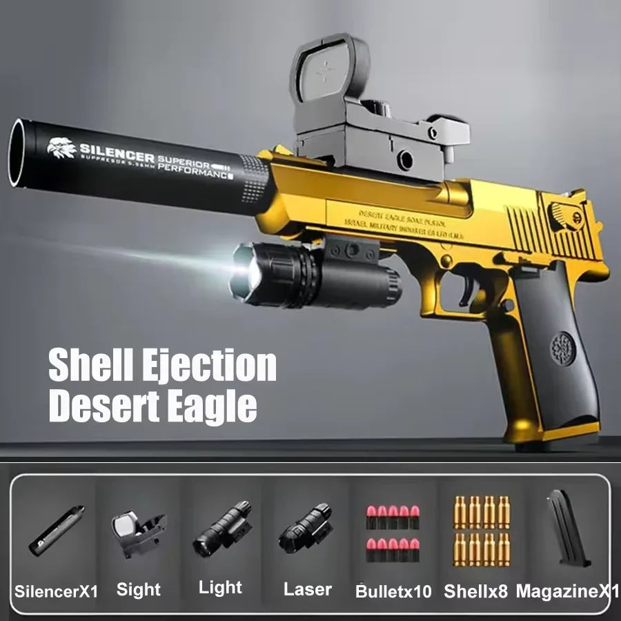 Shell Ejection Desert eagle Pistol Airsoft Blaster Gun Soft Bullet Toy Gun CS Shooting Weapons for Kids