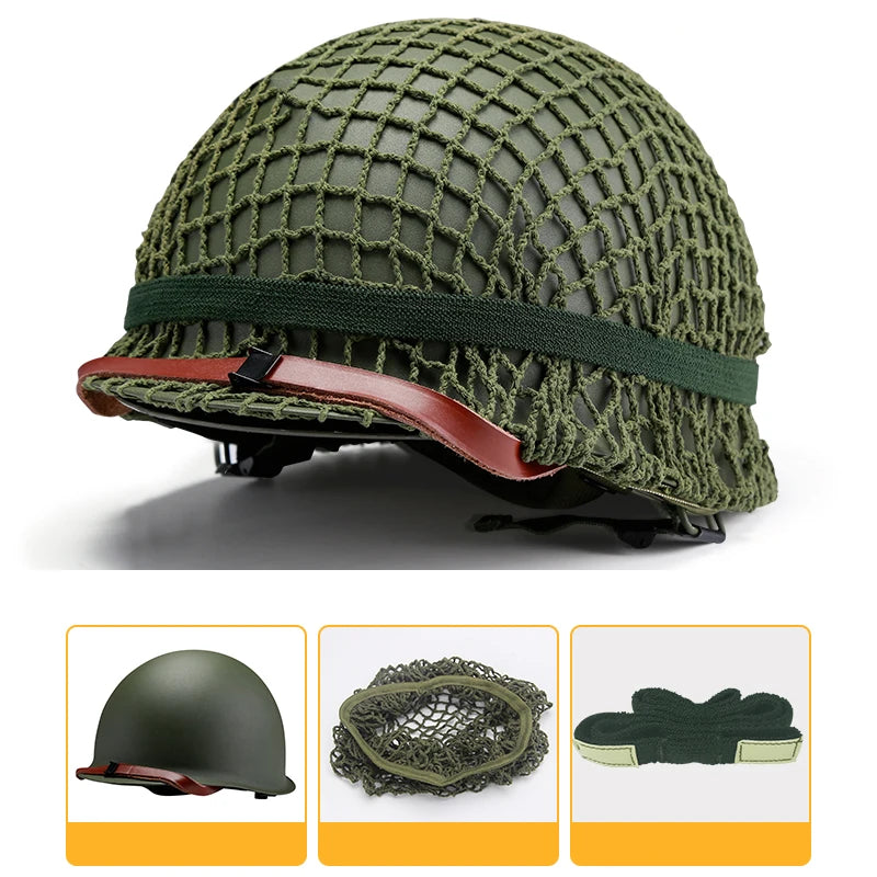 American M1 Double-Layer Steel Helmet Alloy Steel Military Fan Cos Riding Field Film and Television Special Tactical Helmet