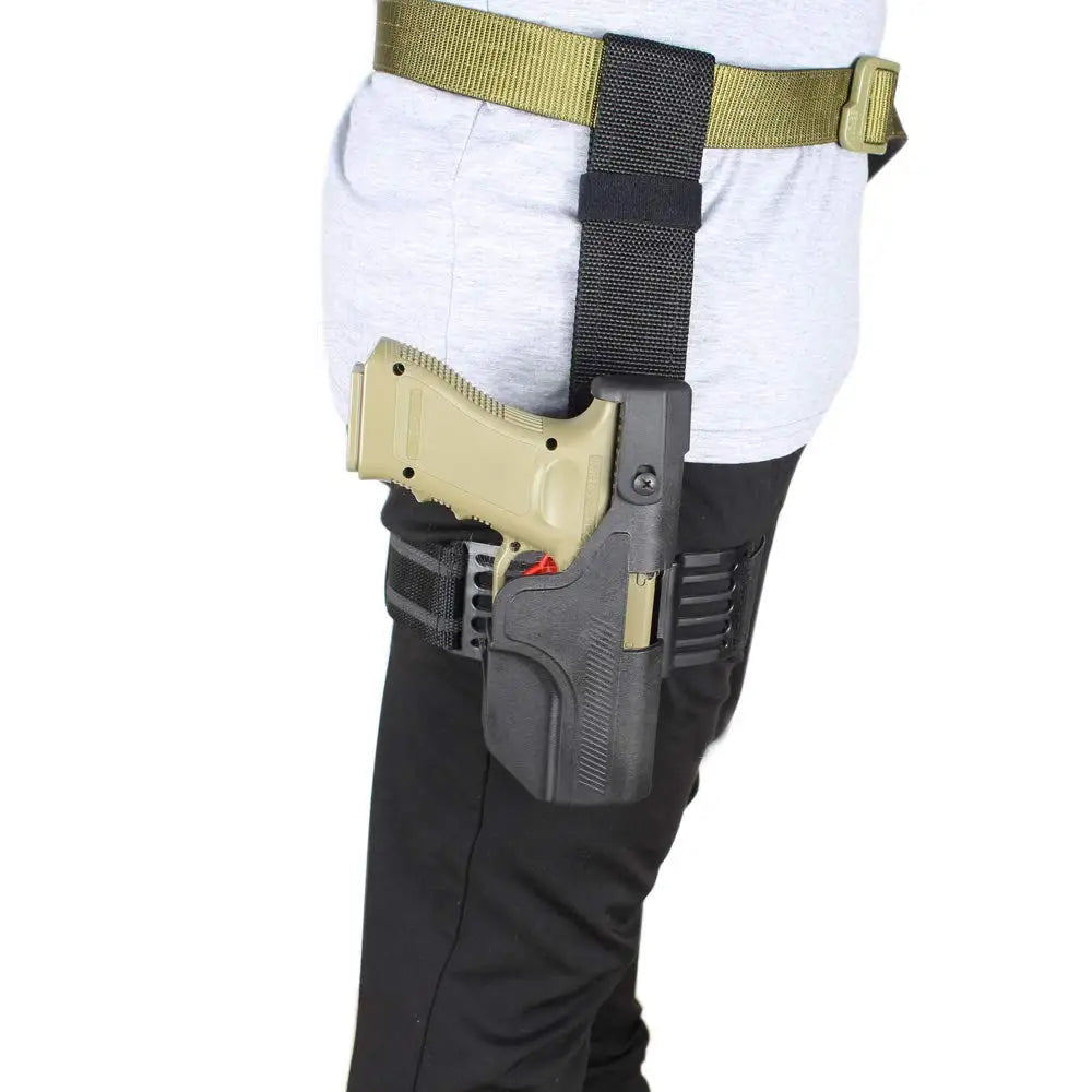 AQzxdc Tactical Hunting Military G1ock Holster Right Hand Drop Leg Thigh Lock Pistol Holster for G1ock 17 18 19 22