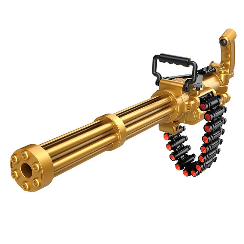 60CM electric continuous firing gold Gatling children's ammunition chain soft bullet gun mechanism submachine toy gun