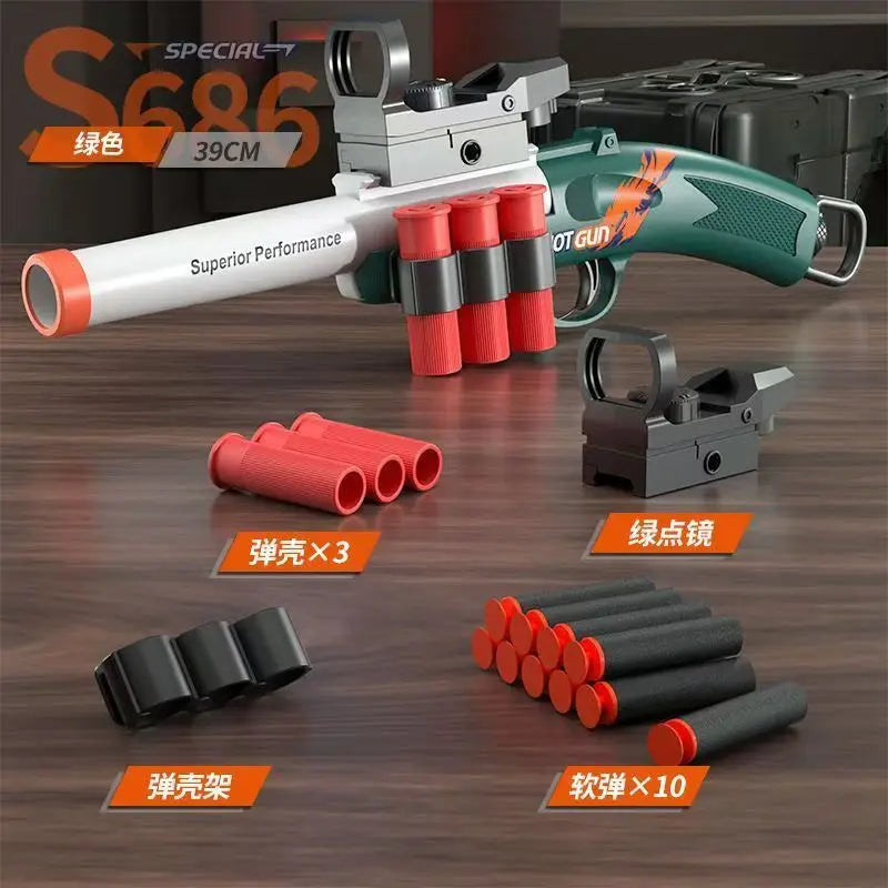 S686 Rifle Throwing Shell Toy Gun Soft Bullet Airsoft Launcher Outdoor Sports CS Game Pistola Shot Gun Weapon for Boys Gift
