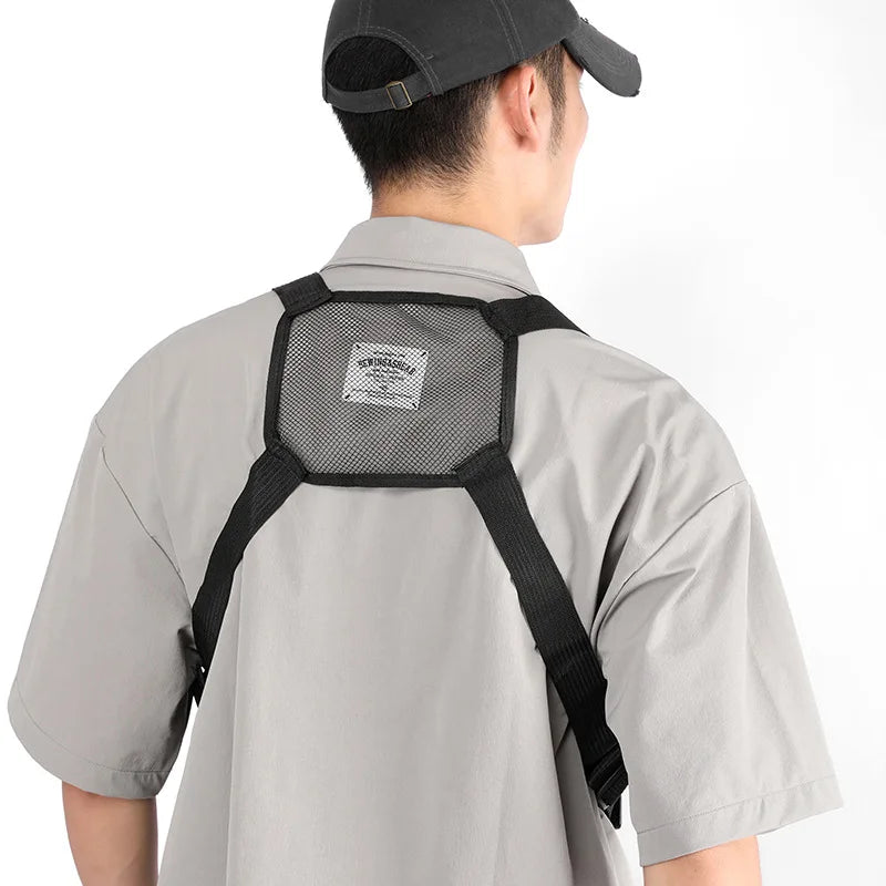 AQzxdc Tactical Chest Rig Bag, Breathable Running Vest Bag, Sports Utility Chest Pack for Running Hiking Traveling Cycling