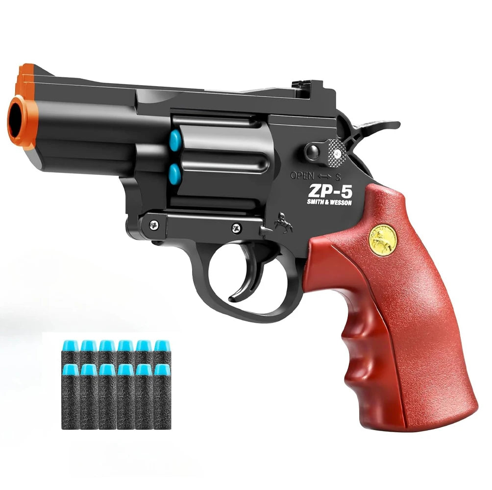 Manual ZP5 Revolver Launcher Pistol Soft Dart Bullet Toy Gun CS Outdoor Game Weapon for Kids Adult Gift