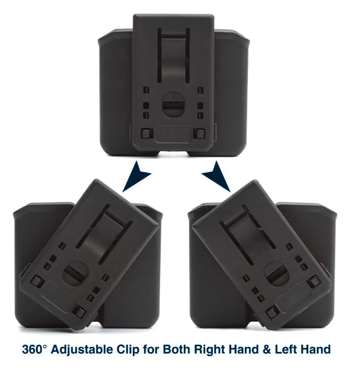AQzxdc Universal Double Magazine Pouch, OWB 9mm .40 Double Stack Mag Holder Dual Stack Adjustable Retention Pistol Mags Holster