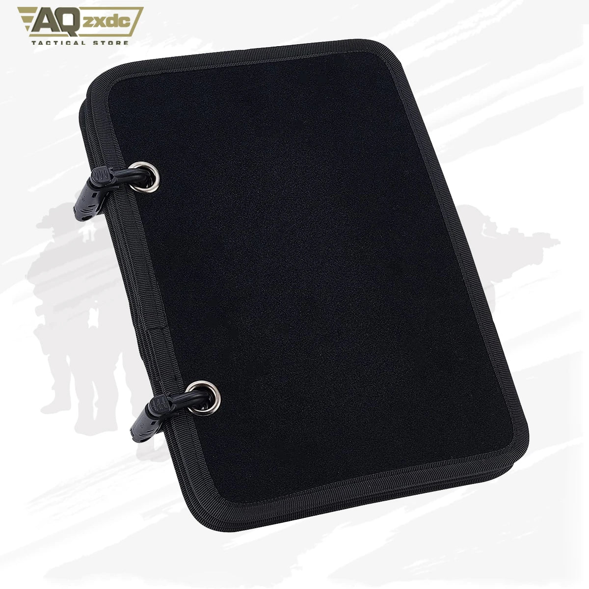 Tactical Patch Booklet Organizer, 5 Pages Black Flip-Page Patch Book Holder with Removable D-Buckles for Militar Morale Emblem