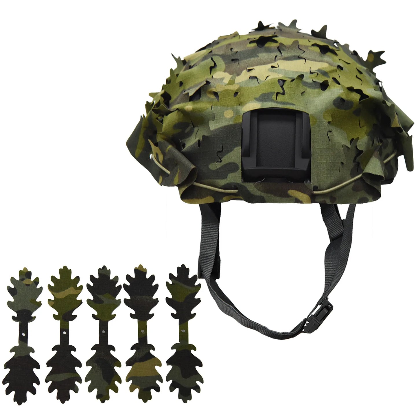 Tactical 3D Camo Leaf Shape Airsoft Helmet Cover Mesh Helmet Cloth Paintball Paratrooper Hunting Airsoft Helmet Accessories