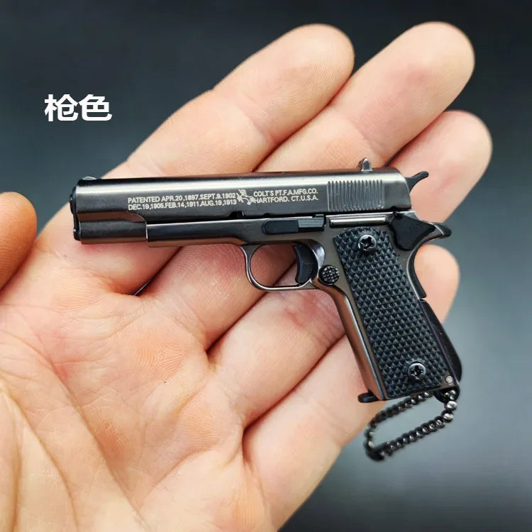 1:3 Alloy M1911 Pistol Model Miniature Detachable Toy Gun Keychain Backpack Pendant Decoration Gift For Boys Adult