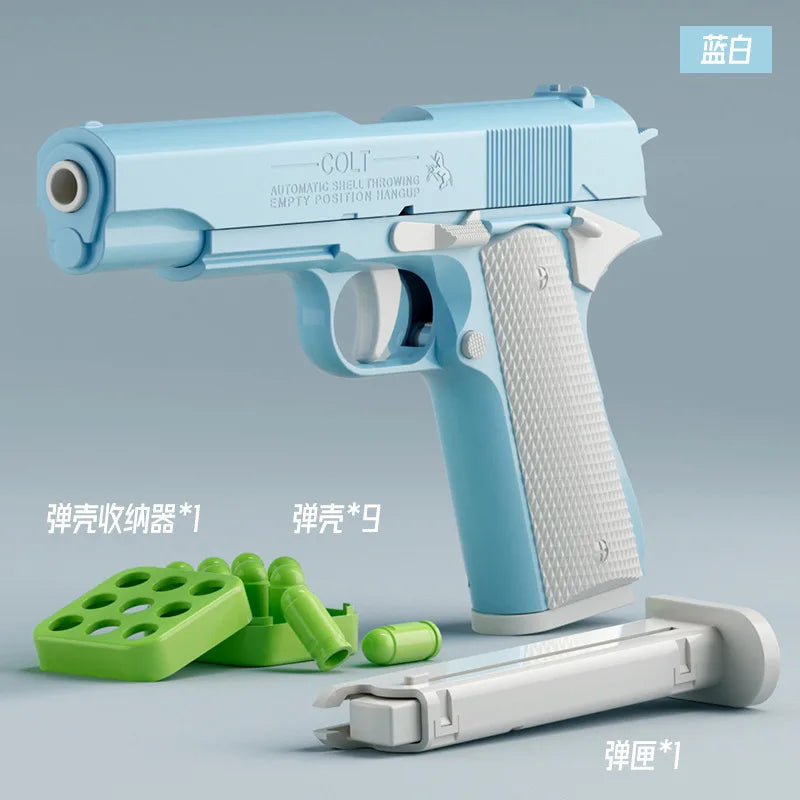 Shake sound explosion model 3D gravity radish gun non-launch decompression toy gun 1911 pistol model gift for boys and girls