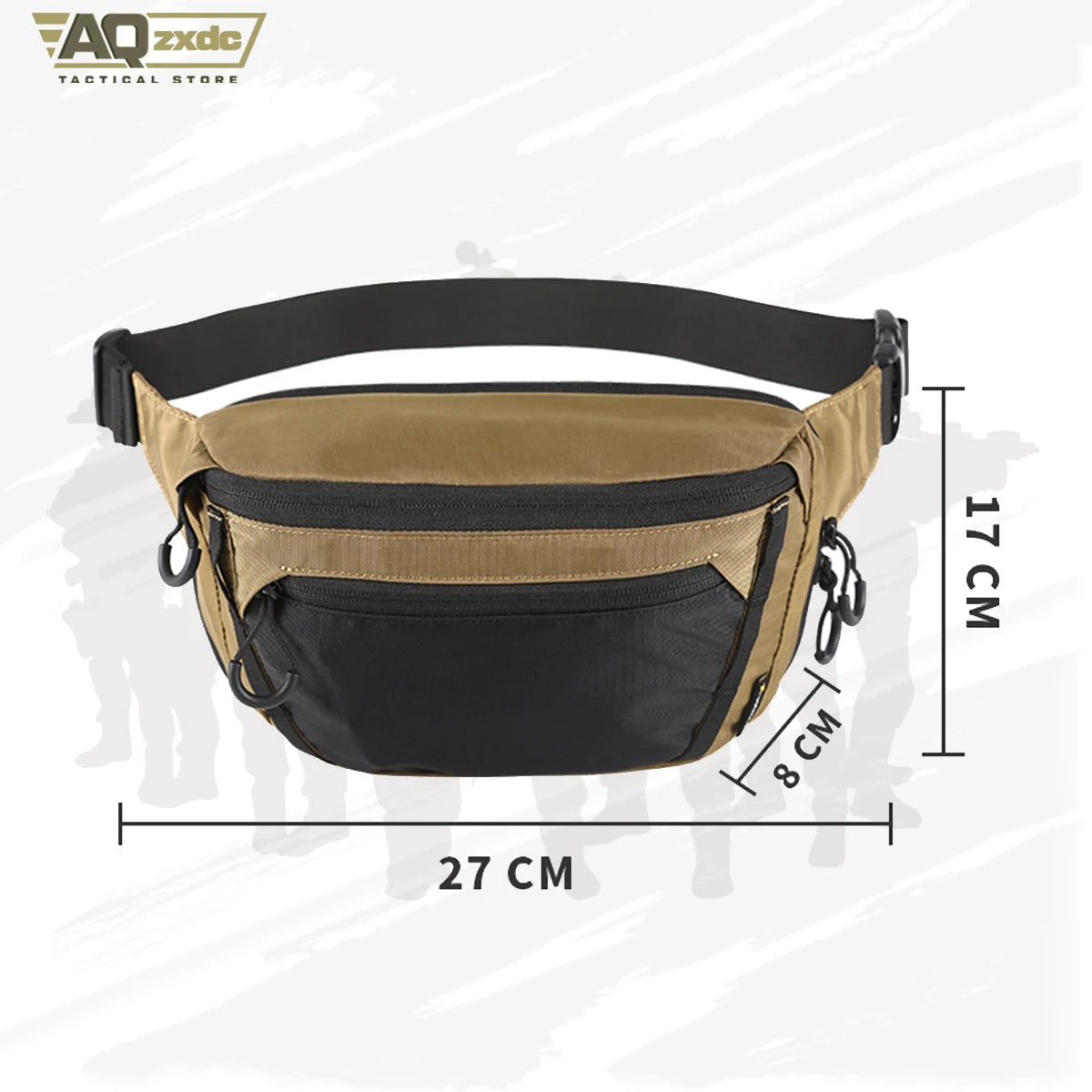 AQzxdc Tactical Molle Chest Harness Concealed Carry Fanny Pack Waist Bag with Holster for EDC Use Suit Airsoft CQB Tactical Game