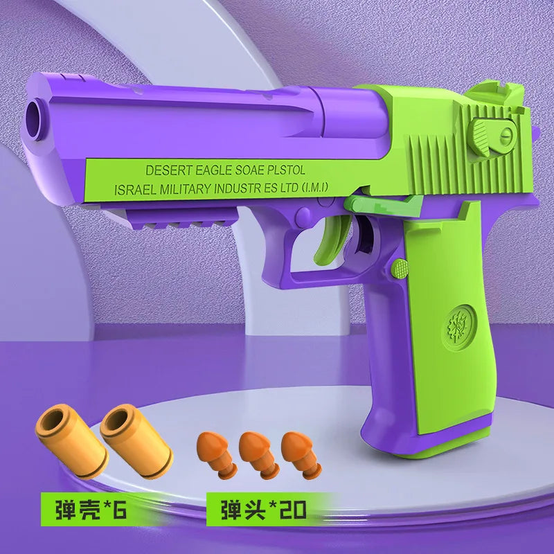 Shake sound explosion model 3D gravity radish gun can be thrown shell can be launched decompression toy gun 1911 pistol model gi