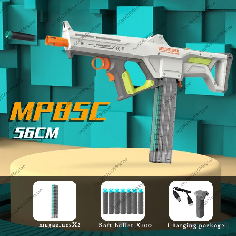 Children's electric high-speed continuous MP85C soft bullet gun can fire toy gun, boy's gift, outdoor combat assault rifle