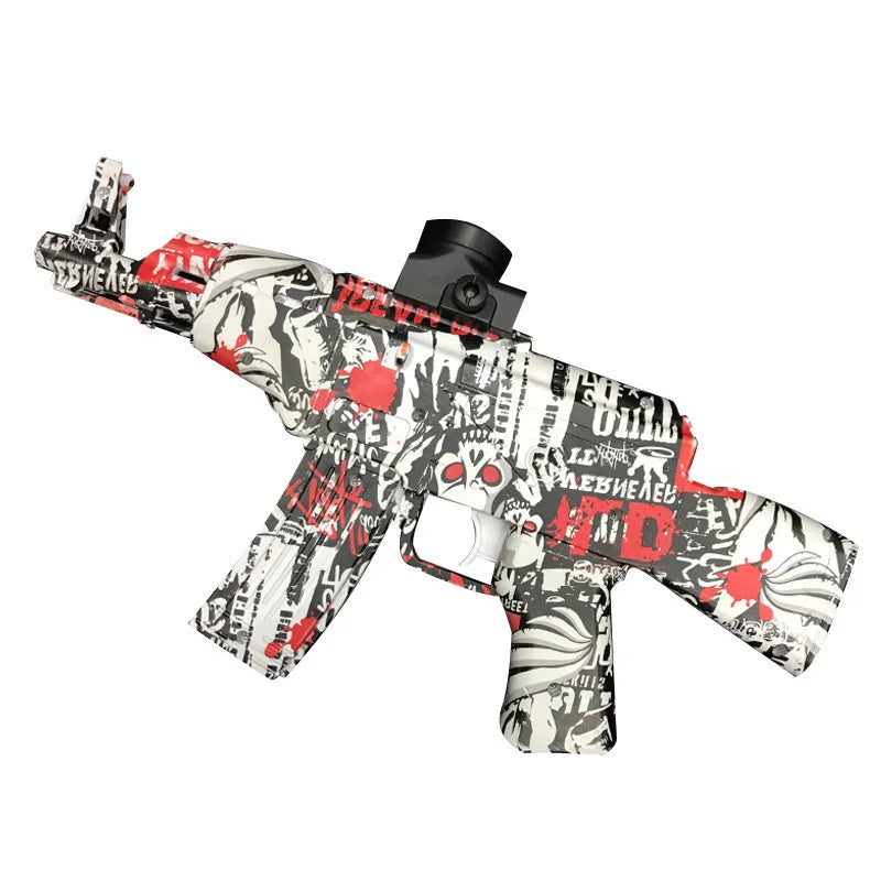 AK47 electric high-speed continuous shooting graffiti boy outdoor crystal toy gun