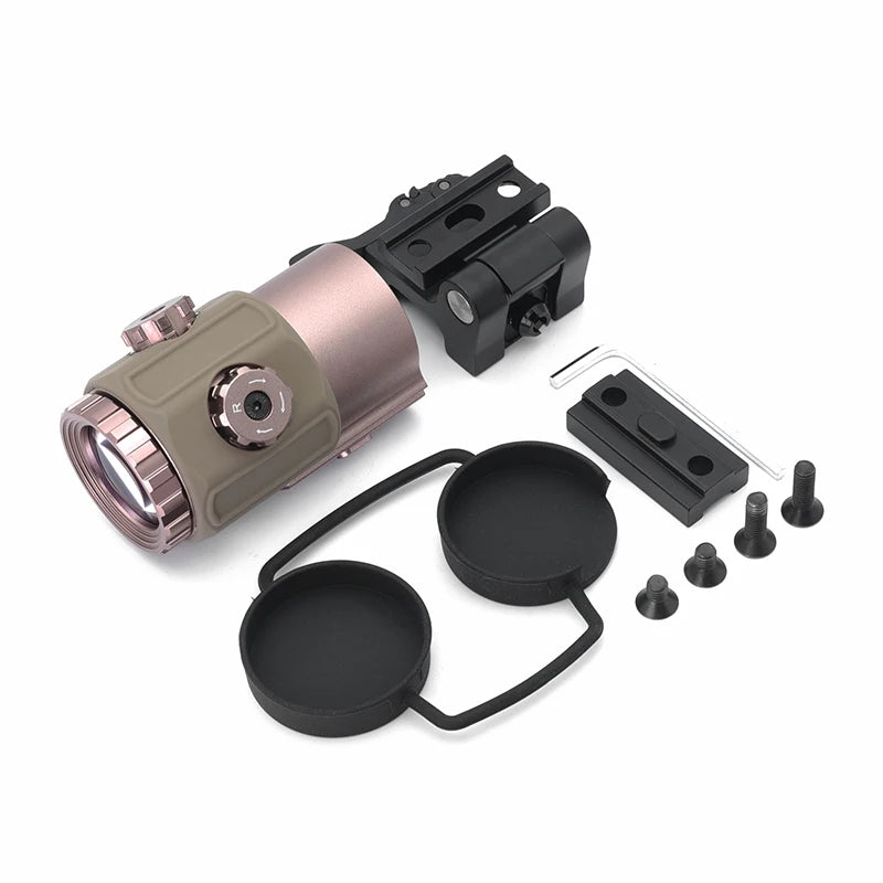 G43 Magnifier Sight 3X with Switch to Side Qick Detach QD Mount for Hunting and Airsoft Rifle Perfect Replica with Full Markings
