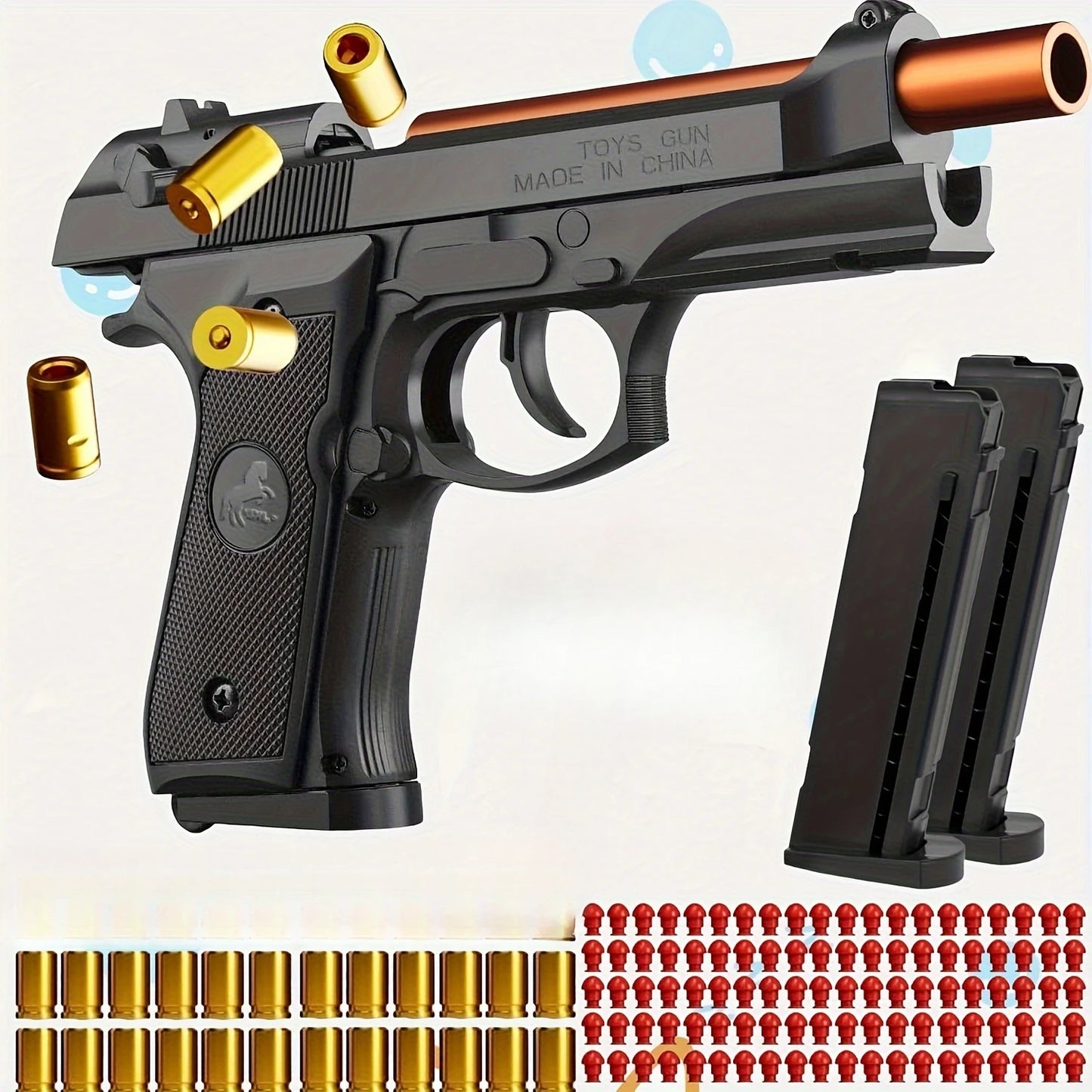 M9A3 Continuous Firing Throwing Shell Toy Gun Soft Bullet Airsoft Outdoor Sports CS Game Weapon Pistol for Children Gift