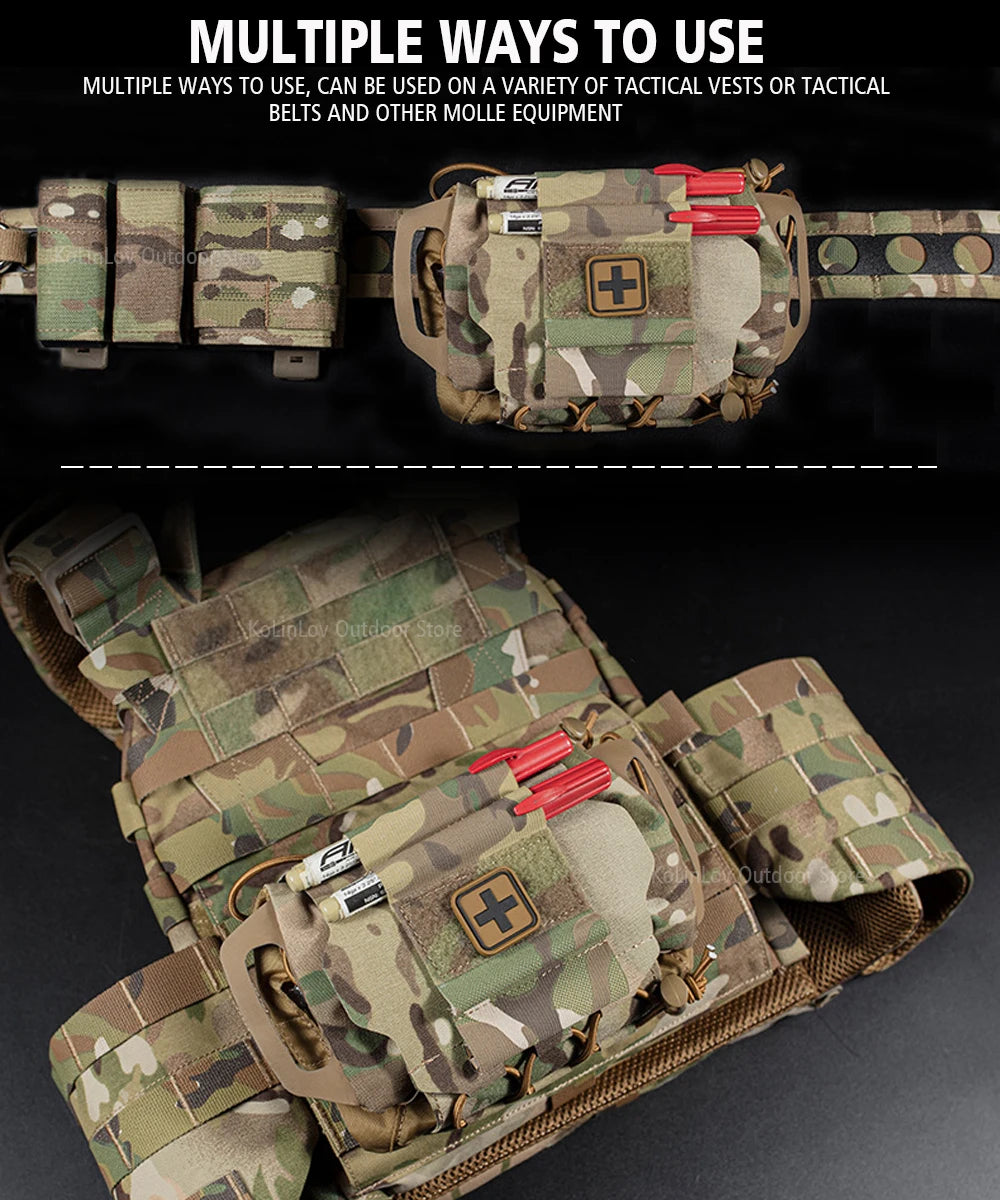 AQzxdc IFAK Tactical First-aid Kit Pouch MOLLE Rapid Deployment Survival Outdoor Hunting Vest Belt Emergency Bag Medical Pack