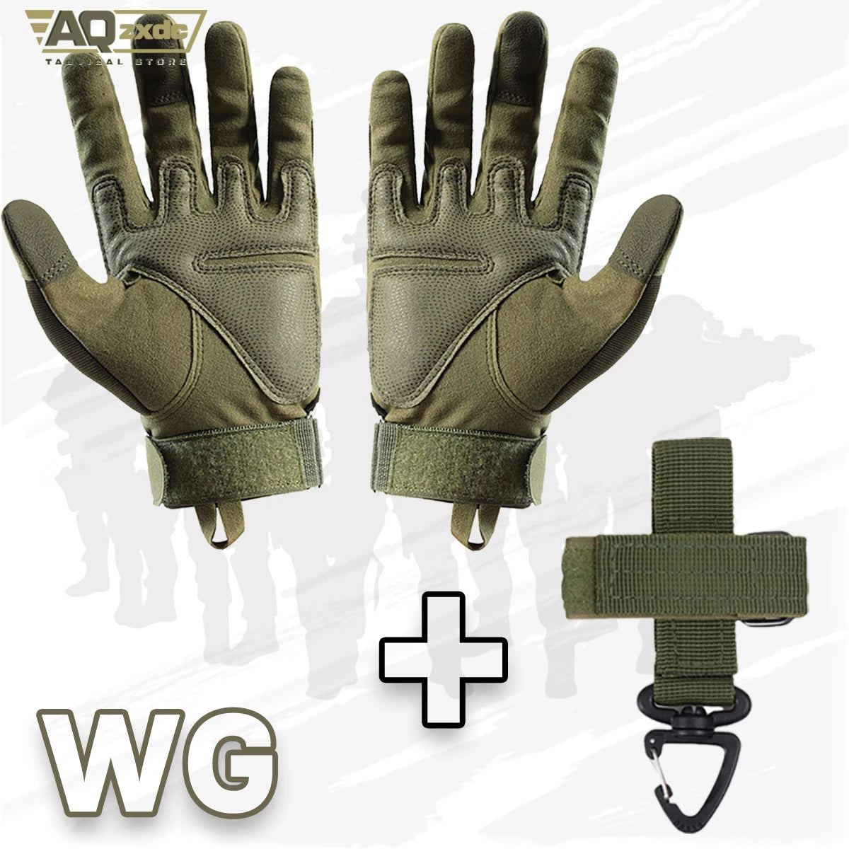 Men'S Outdoor Full Finger Gloves with Glove Buckle & Knuckle Protection Tactical Assault Training Gloves for Riding, Hunting
