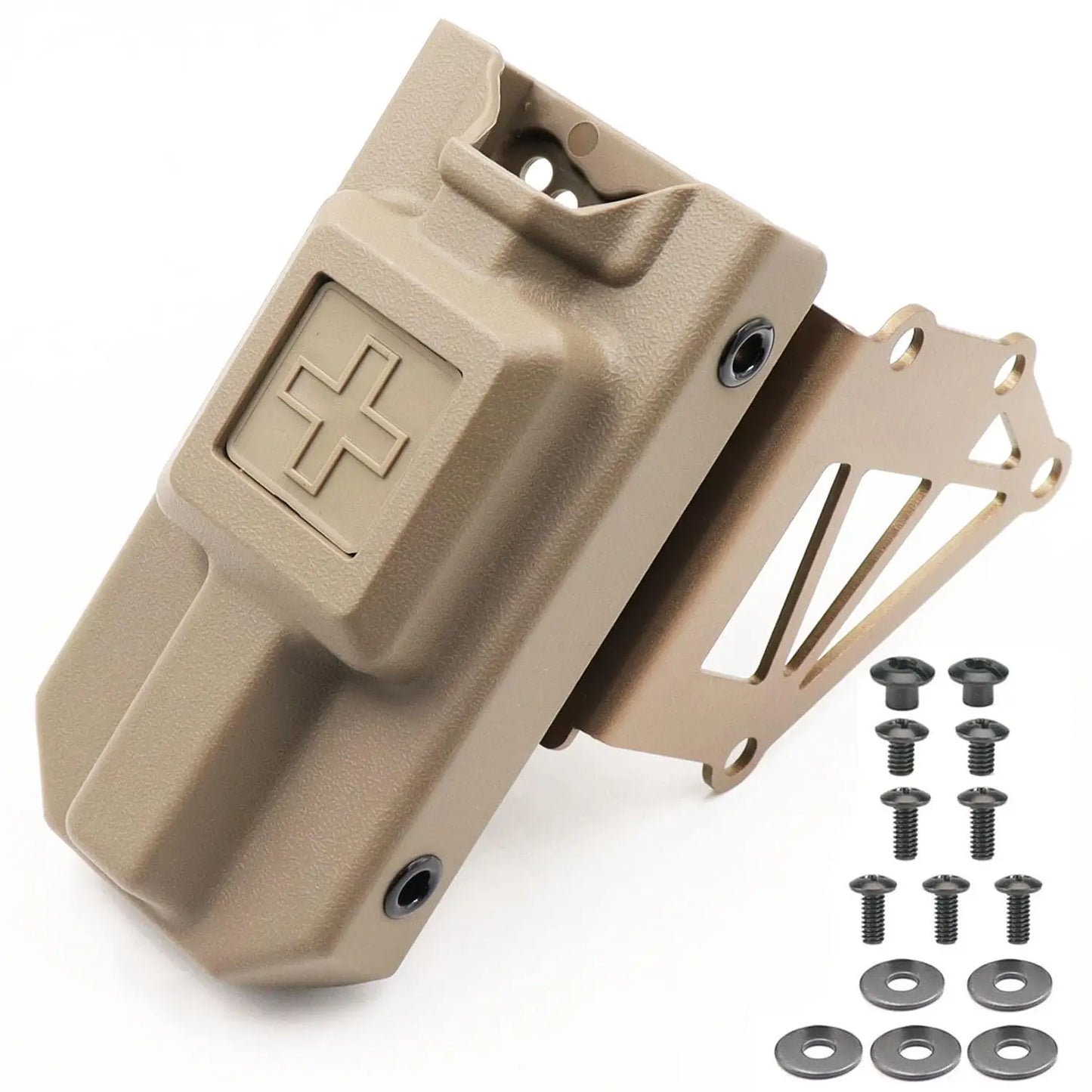 AQzxdc Tactical Tourniquet Holder for Gun Holster Adapter Mount Aluminum, QLS Police Gear Accessories for 3-Hole Right Holster