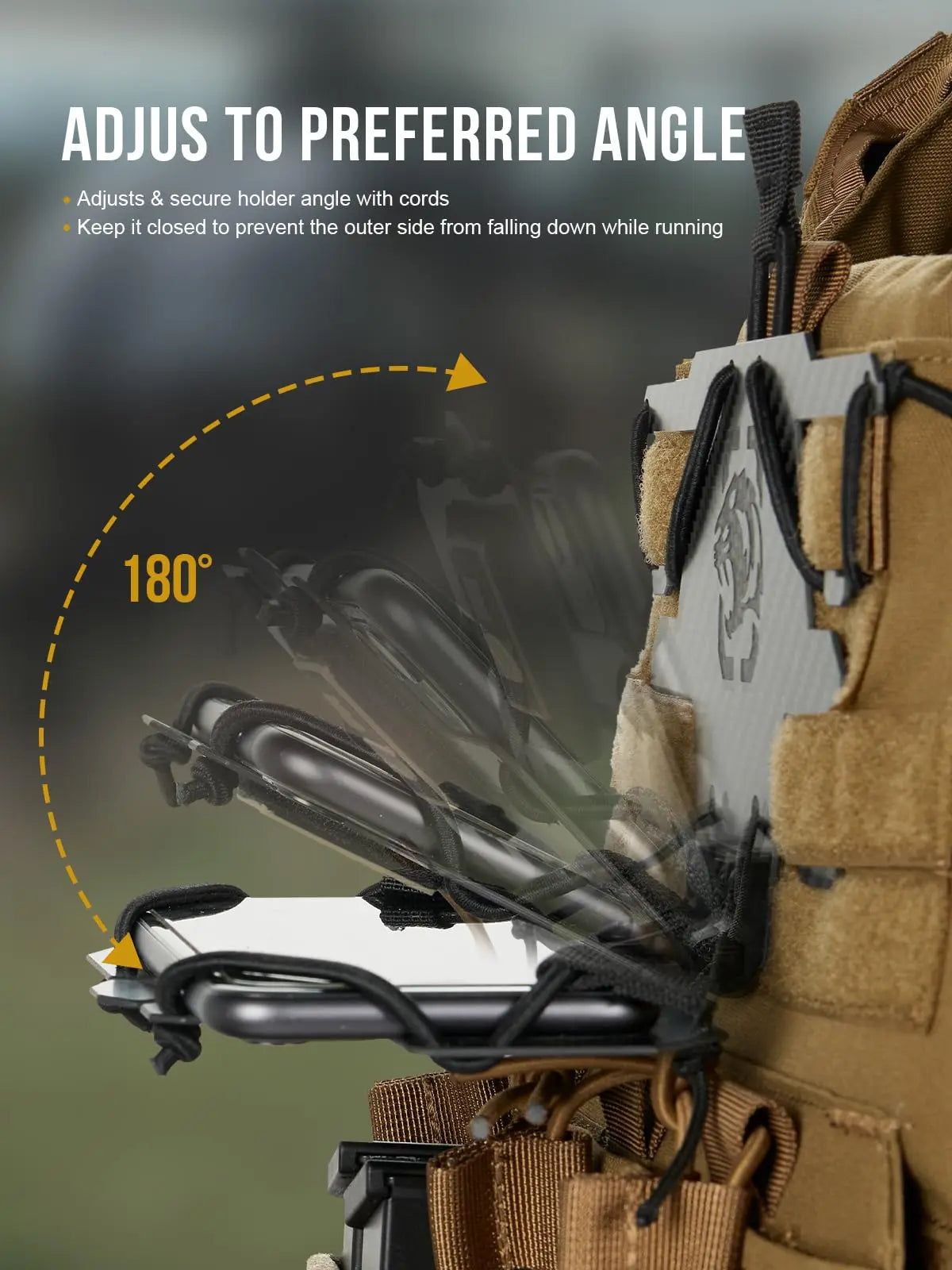 AQzxdc MOLLE Phone Holder, Plate Carrier Accessories Tactical Vest Phone Holder Phone Chest Mount for Cellphone Screen 4.7"-6.8"