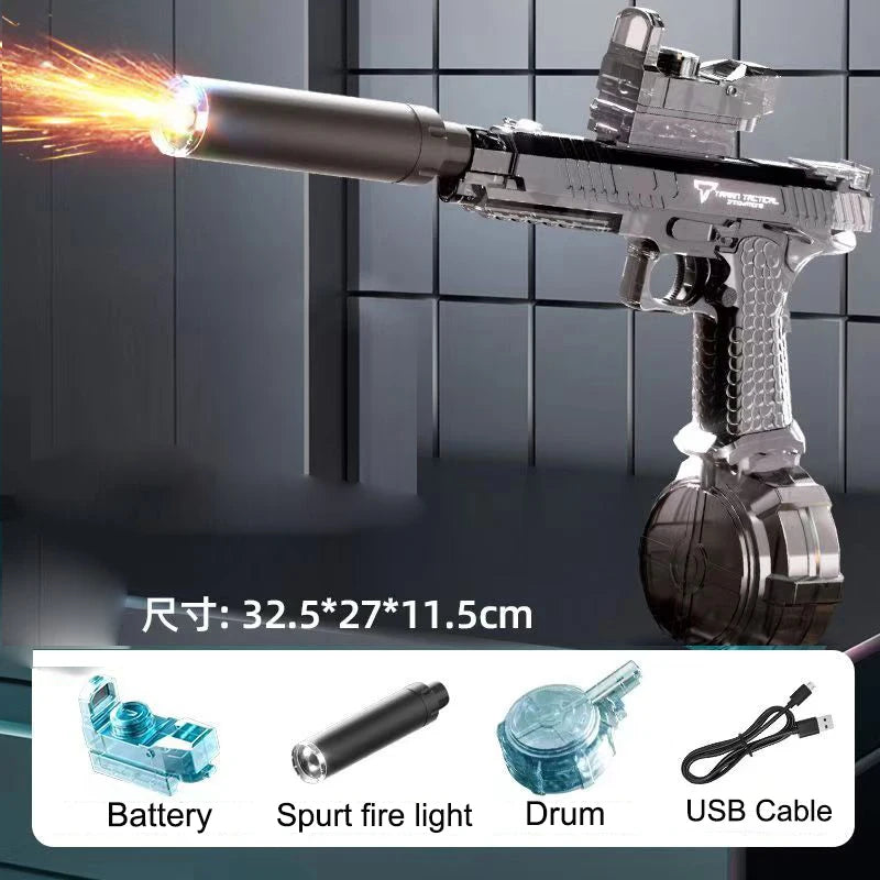 Electric Water Gun Cool Light Full Automatic Water Spray Gun Summer Toy Pistol Sports Entertainment Children Gifts
