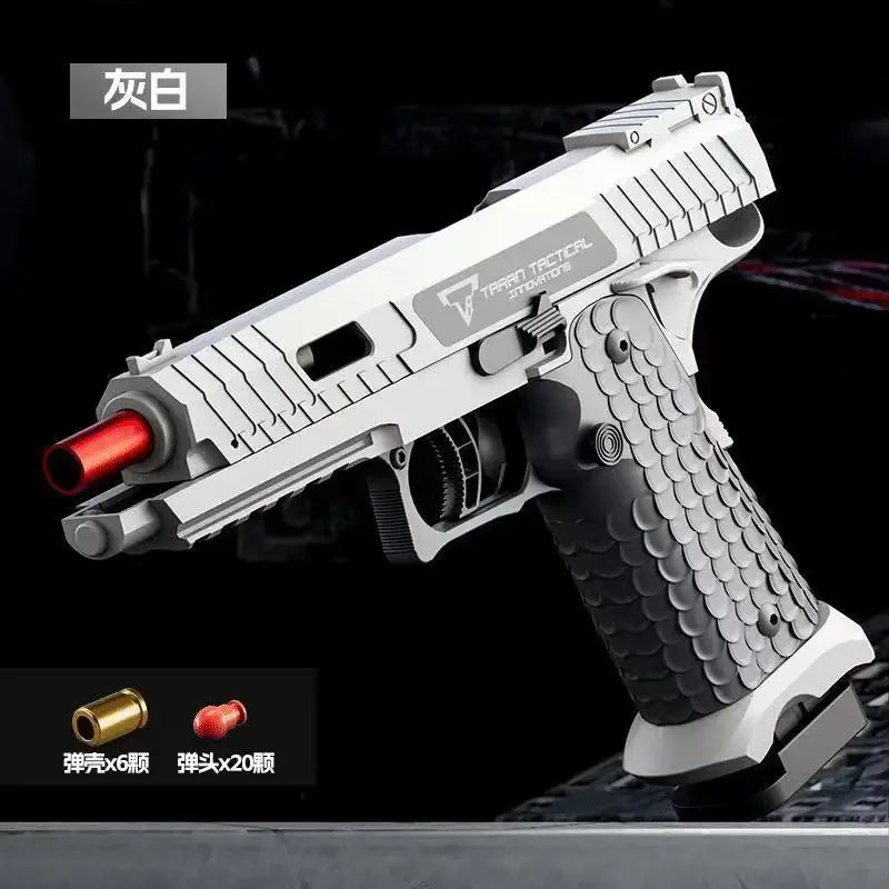 Automatic Desert Eagle 2011 Pistol Decompression Radish GunContinuous Shell Ejection Empty Hanging Revolver Toy Gun Boys Gift