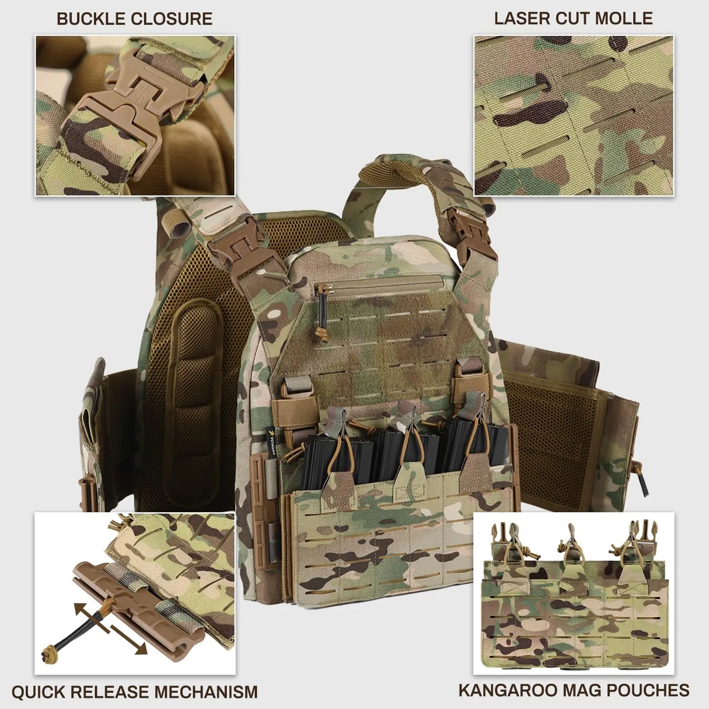 AQzxdc Tactical Equipment Fast Release Outdoor Training Chalecos Molle Combat Body Protection Plate Carrier Tactical Vest
