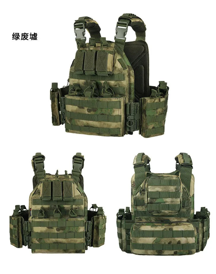 Airsoft Quick Release Camouflage Chaleco Tactical 1000D Outdoor Shooting Combat Tactical Armor Vest for Outdoor Paintball Game