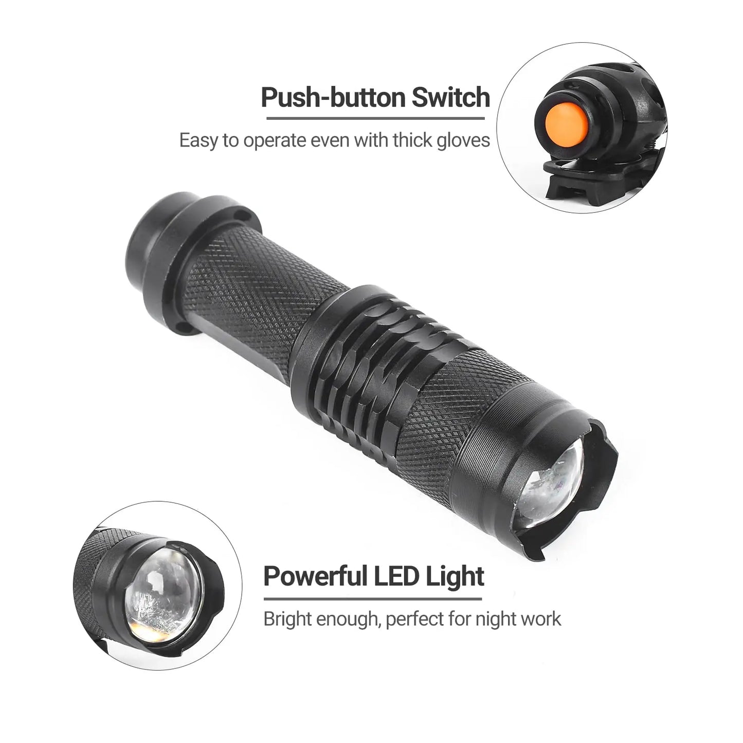 AQzxdc Military Helmet Light, Mini Clampable Tactical Flashlight with, Compact Helmet Mounted LED with Fast Helmet Clip Rail