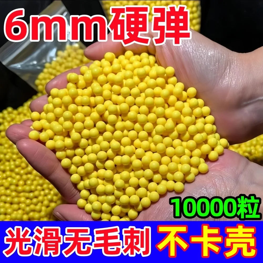 Toy Gun Plastic Bullet Children's Toy Plastic Bullet Solid Yellow Ball 6mm