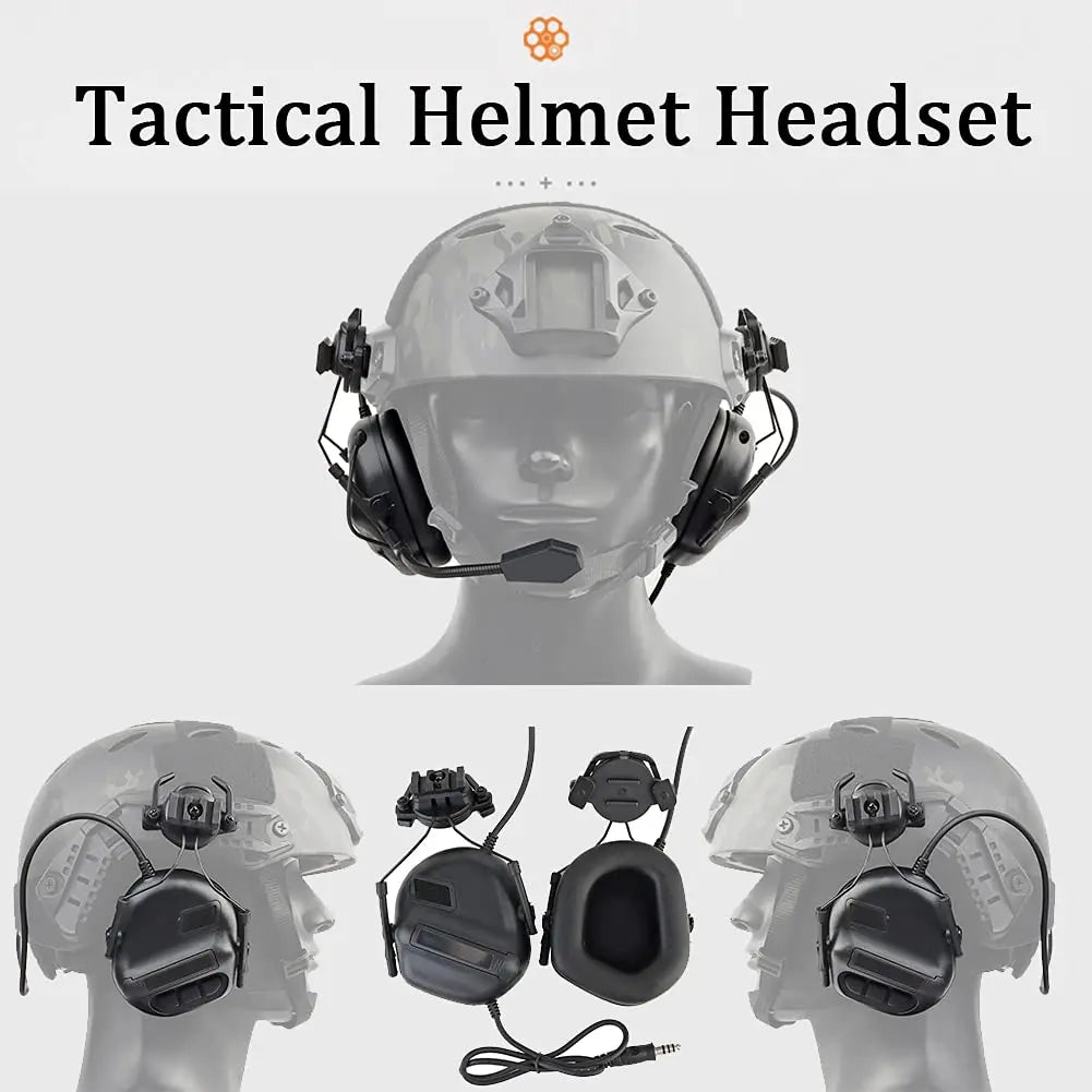 AQ Heavy-Duty Tactical Helmet Set, with Paintball Mask & Telescope Model & Soundproof Headphones, Aluminum Alloy L4G24 NVG Mount