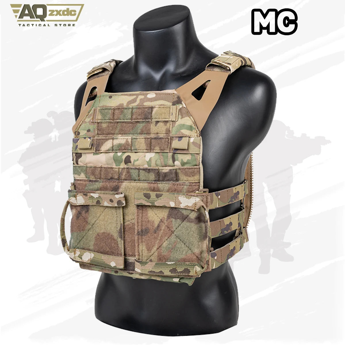 AQzxdc Tactical JPC2.0 Lightweight Tactical Vest with MK5 Panel Military Fan Vest Outdoor Sports Vest Airsoft Plate Carrier