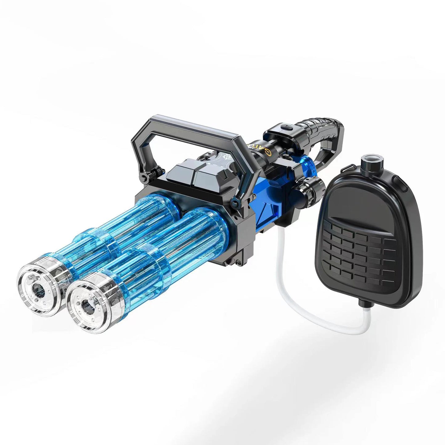 New Summer Super Large Capacity Gatling Water Gun Double Tube Gatling Simulated Flame Induction Light Fully Automatic Water Gun