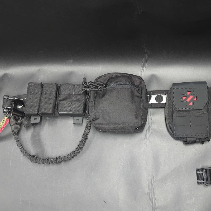 Tactical G17 Holster Belt Set with Triple Magazine Bag & Sundries Bag & Medical Bag & Gun Rope for Airsoft Paintball CS War Game